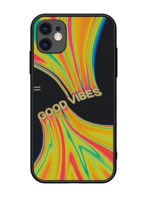 Good Vibes Glossy Metal Phone Cover for Apple Iphone 11 Zapvi