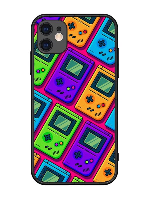 Game Seamless Pattern Glossy Metal Phone Cover for Apple Iphone 11 Zapvi