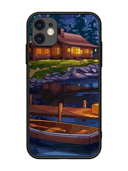 Village Night Scene Glossy Metal Phone Cover for Apple Iphone 11 Zapvi