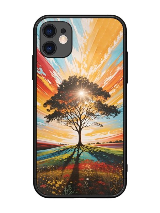 Abstract Tree Colorful Art Glossy Metal Phone Cover for Apple Iphone 11 Zapvi