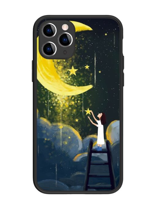 Moonlight Healing Night Illustration Glossy Metal TPU Phone Cover for Apple Iphone 11 Pro Zapvi