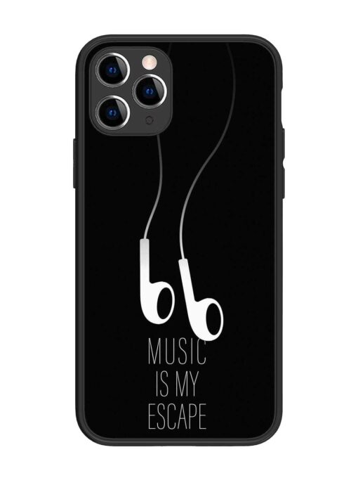 Music Is My Escape Glossy Metal Phone Cover for Apple Iphone 11 Pro Zapvi