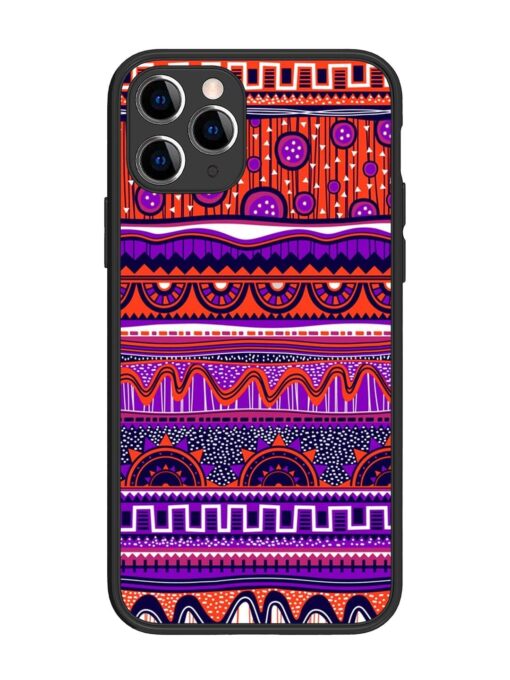 Ethnic Seamless Pattern Glossy Metal TPU Phone Cover for Apple Iphone 11 Pro Zapvi