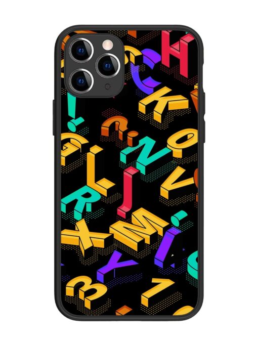 Seamless Pattern With Letters Glossy Metal Phone Cover for Apple Iphone 11 Pro Zapvi