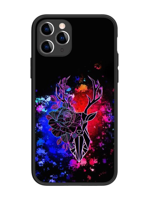 Floral Deer Art Glossy Metal Phone Cover for Apple Iphone 11 Pro Zapvi