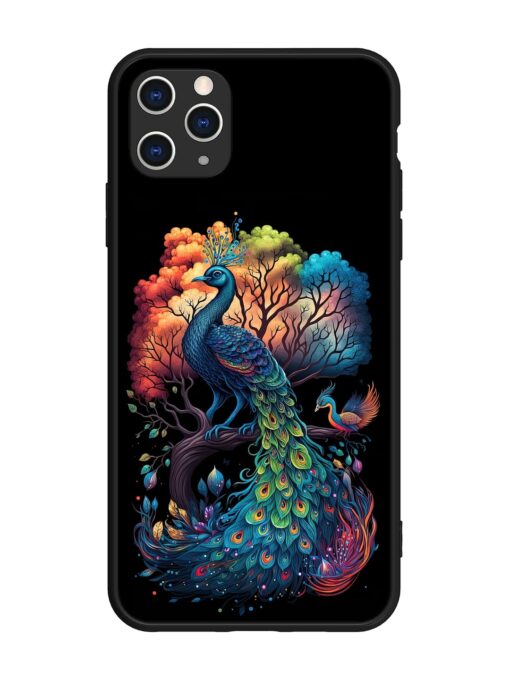 Peacock Tree Art Glossy Metal Phone Cover for Apple Iphone 11 Pro Max Zapvi