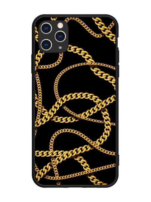 Decorative Golde Chain Glossy Metal Phone Cover for Apple Iphone 11 Pro Max Zapvi