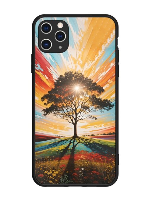 Abstract Tree Colorful Art Glossy Metal Phone Cover for Apple Iphone 11 Pro Max Zapvi