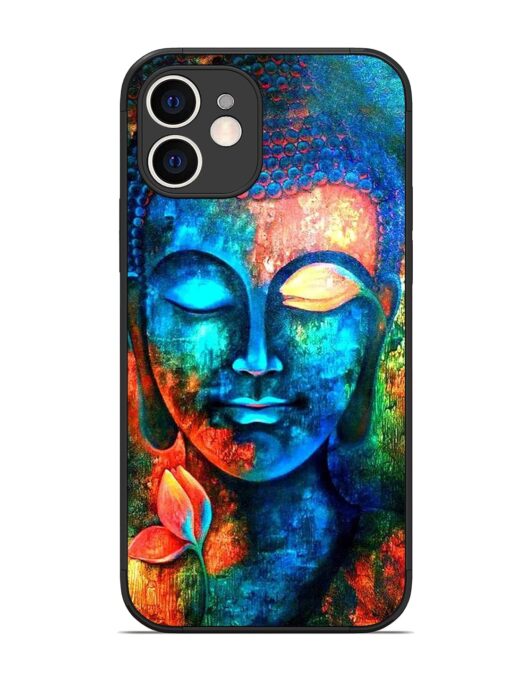 Buddha Painting Glossy Metal Phone Cover for Apple Iphone 12 Zapvi