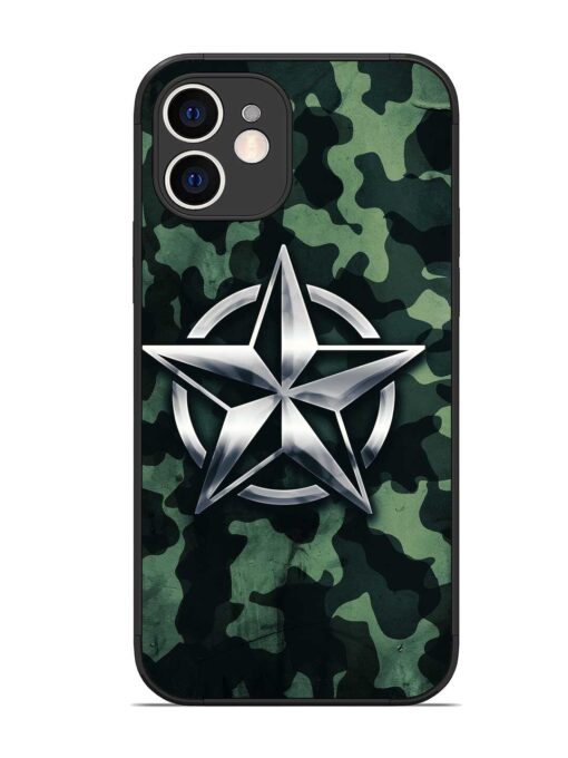 Indian Army Star Design Glossy Metal Phone Cover for Apple Iphone 12 Zapvi