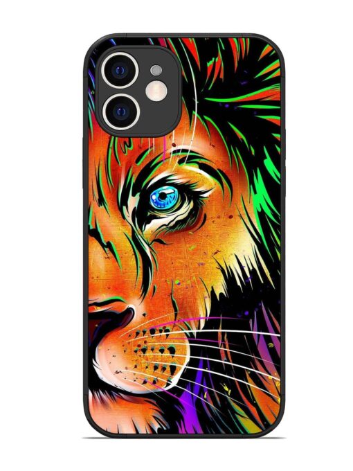 Colorful Lion Design Glossy Metal TPU Phone Cover for Apple Iphone 12 Zapvi