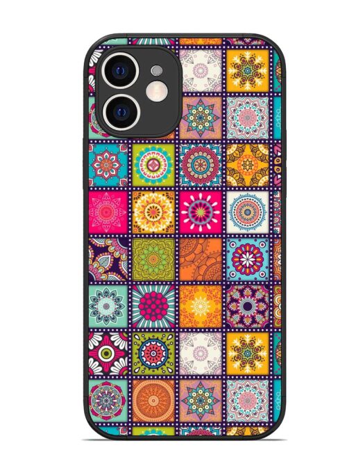 Seamless Pattern Vintage Glossy Metal Phone Cover for Apple Iphone 12 Zapvi