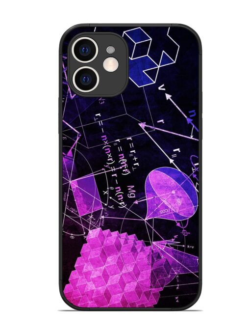 Math Physics Formula Art Glossy Metal Phone Cover for Apple Iphone 12 Zapvi