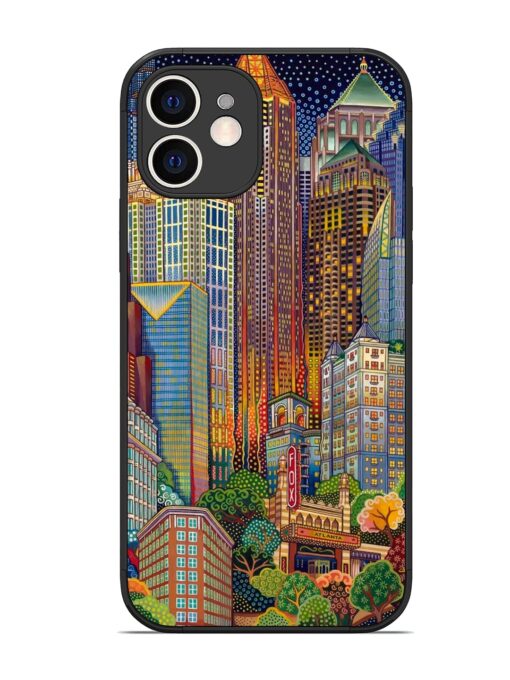 Cityscapes Art Glossy Metal Phone Cover for Apple Iphone 12 Zapvi