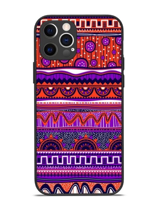 Ethnic Seamless Pattern Glossy Metal TPU Phone Cover for Apple Iphone 12 Pro Zapvi