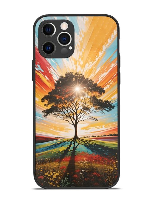 Abstract Tree Colorful Art Glossy Metal Phone Cover for Apple Iphone 12 Pro Zapvi