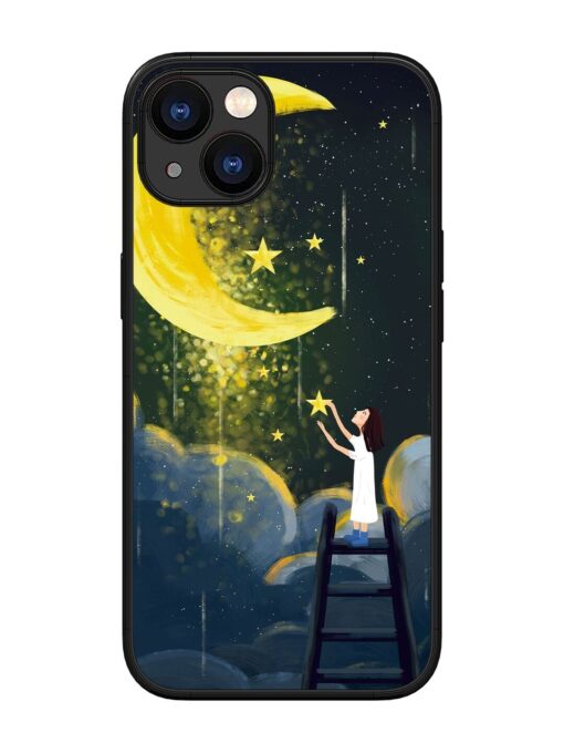 Moonlight Healing Night Illustration Glossy Metal TPU Phone Cover for Apple Iphone 13 Zapvi