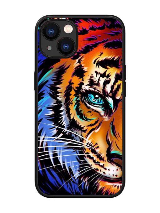 Colorful Lion Art Glossy Metal Phone Cover for Apple Iphone 13 Zapvi