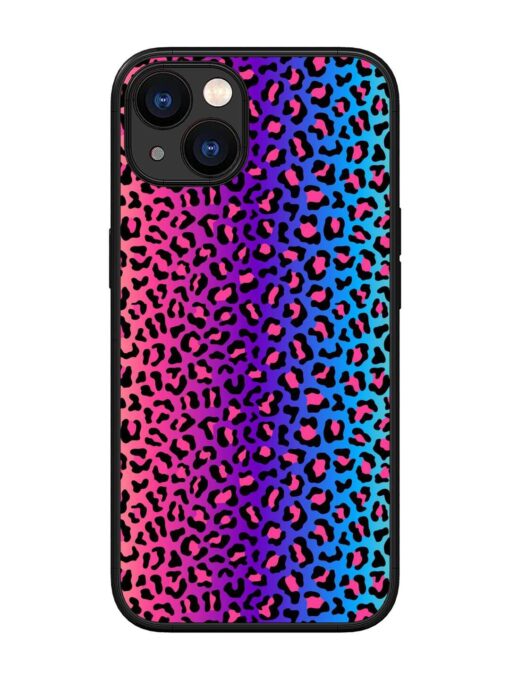 Colorful Leopard Seamless Glossy Metal Phone Cover for Apple Iphone 13 Zapvi