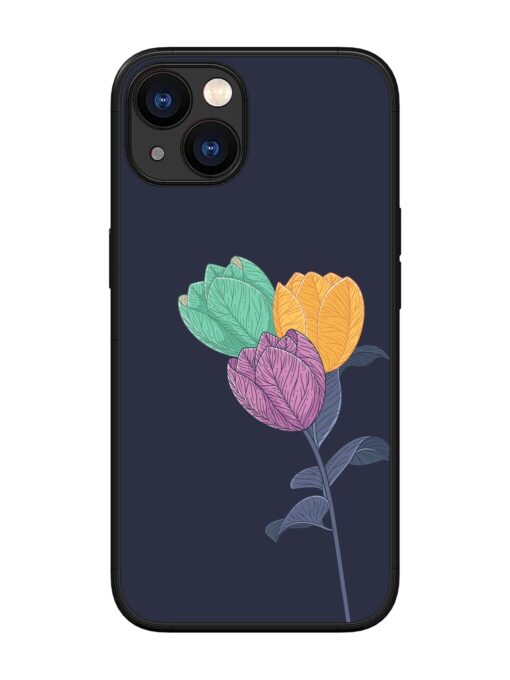 Flower Vector Glossy Metal Phone Cover for Apple Iphone 13 Zapvi