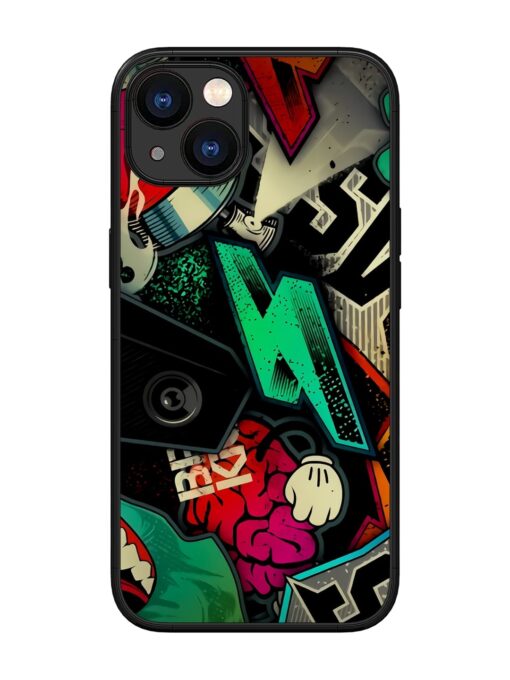 Graffiti Art Glossy Metal Phone Cover for Apple Iphone 13 Zapvi