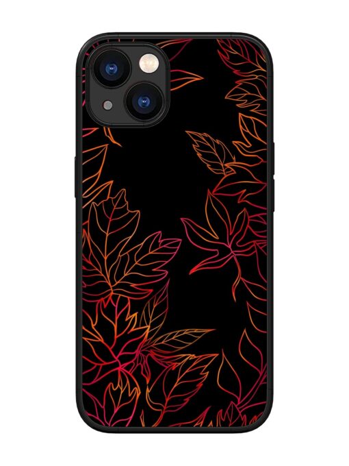 Red Floral Pattern Glossy Metal Phone Cover for Apple Iphone 13 Zapvi