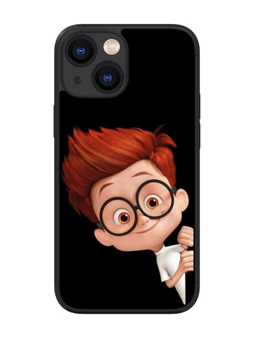 Smart Boy Cartoon Glossy Metal Phone Cover for Apple Iphone 13 Mini Zapvi