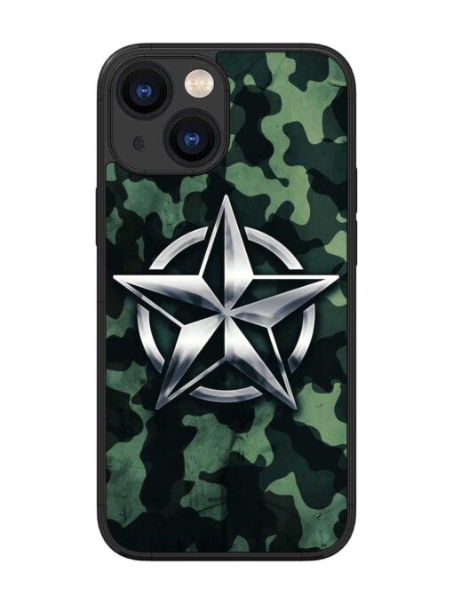 Indian Army Star Design Glossy Metal Phone Cover for Apple Iphone 13 Mini Zapvi