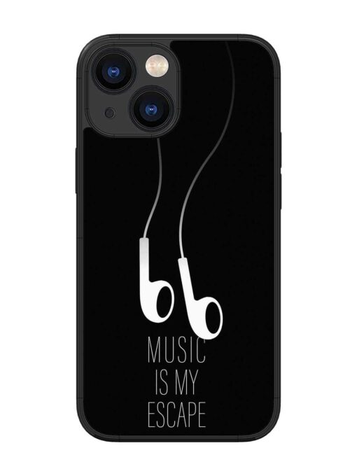 Music Is My Escape Glossy Metal Phone Cover for Apple Iphone 13 Mini Zapvi