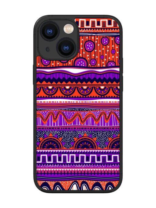 Ethnic Seamless Pattern Glossy Metal TPU Phone Cover for Apple Iphone 13 Mini Zapvi