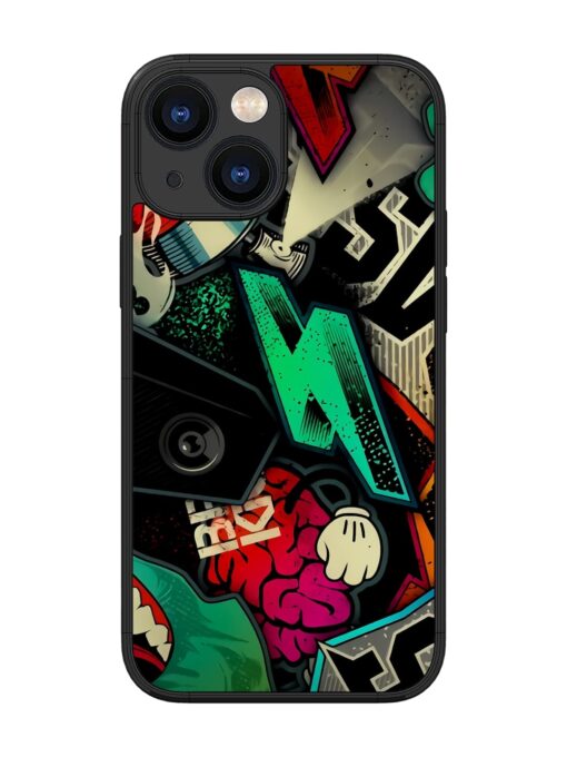 Graffiti Art Glossy Metal Phone Cover for Apple Iphone 13 Mini Zapvi