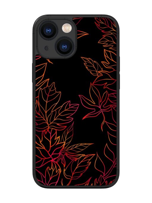 Red Floral Pattern Glossy Metal Phone Cover for Apple Iphone 13 Mini Zapvi