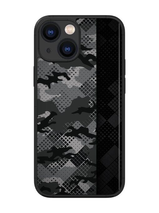 Dark Camouflage Glossy Metal Phone Cover for Apple Iphone 13 Mini Zapvi