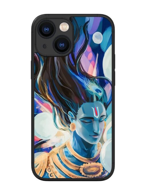 Bhagwan Sri Krishna Glossy Metal Phone Cover for Apple Iphone 13 Mini Zapvi