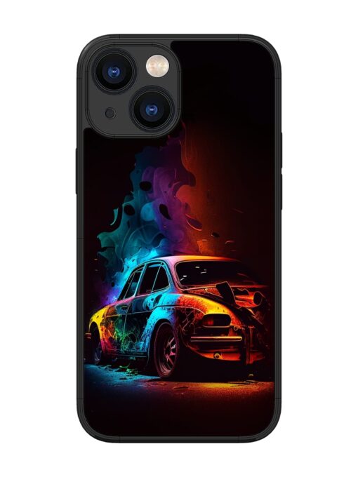 High Classic Car Art Glossy Metal Phone Cover for Apple Iphone 13 Mini Zapvi