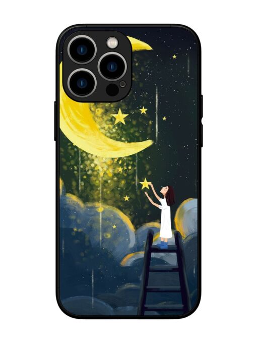 Moonlight Healing Night Illustration Glossy Metal TPU Phone Cover for Apple Iphone 13 Pro Max Zapvi