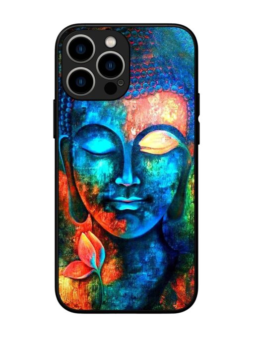 Buddha Painting Glossy Metal Phone Cover for Apple Iphone 13 Pro Max Zapvi