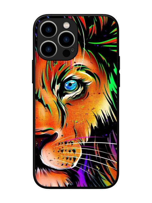 Colorful Lion Design Glossy Metal TPU Phone Cover for Apple Iphone 13 Pro Max Zapvi