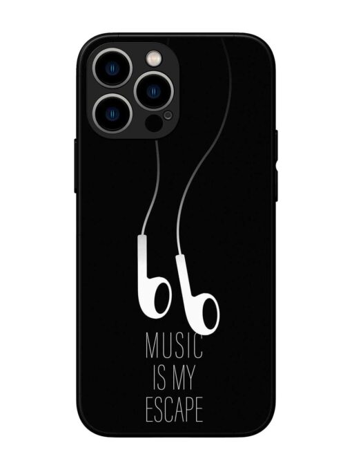 Music Is My Escape Glossy Metal Phone Cover for Apple Iphone 13 Pro Max Zapvi