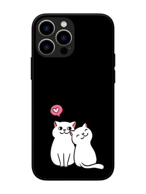 Cat Love Glossy Metal Phone Cover for Apple Iphone 13 Pro Max Zapvi