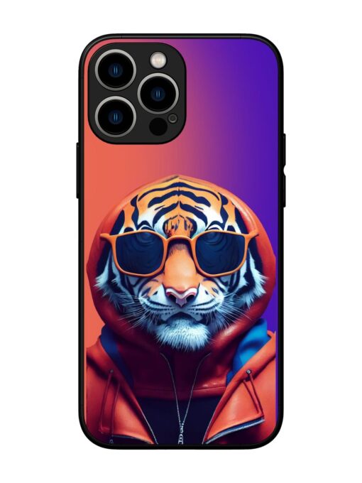 Tiger Animation Glossy Metal Phone Cover for Apple Iphone 13 Pro Max Zapvi