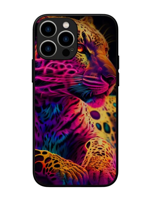 Leopard Art Glossy Metal Phone Cover for Apple Iphone 13 Pro Max Zapvi