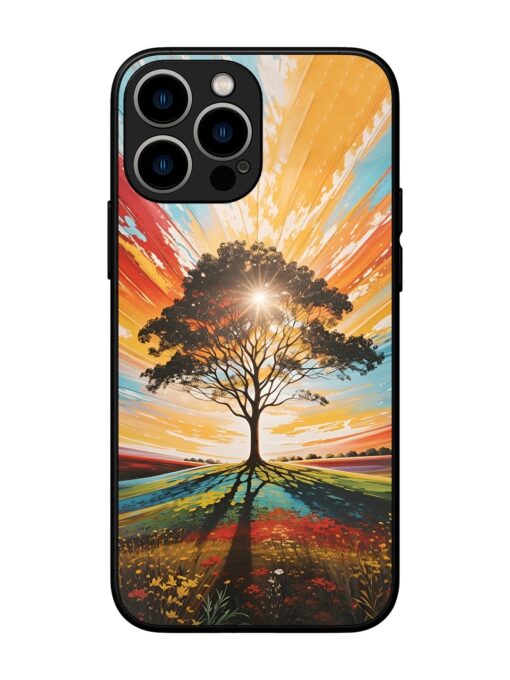 Abstract Tree Colorful Art Glossy Metal Phone Cover for Apple Iphone 13 Pro Max Zapvi