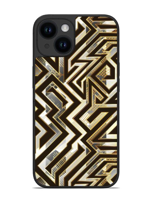 Technology Geometric Seamless Glossy Metal Phone Cover for Apple Iphone 14 Zapvi