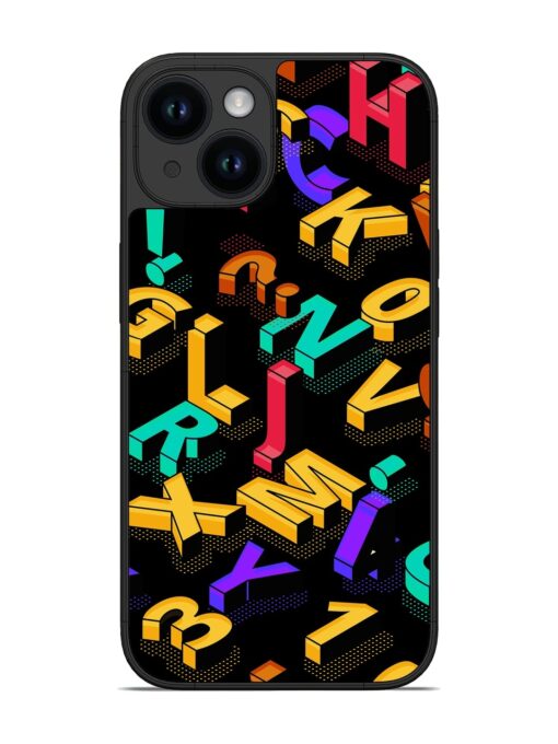 Seamless Pattern With Letters Glossy Metal Phone Cover for Apple Iphone 14 Zapvi