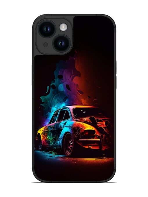 High Classic Car Art Glossy Metal Phone Cover for Apple Iphone 14 Zapvi