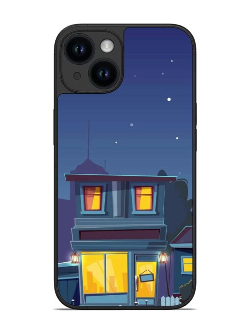 Vector Night House Glossy Metal Phone Cover for Apple Iphone 14 Zapvi