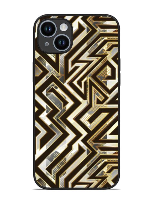 Technology Geometric Seamless Glossy Metal Phone Cover for Apple Iphone 14 Plus Zapvi