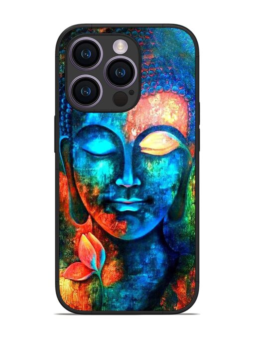 Buddha Painting Glossy Metal Phone Cover for Apple Iphone 14 Pro Zapvi