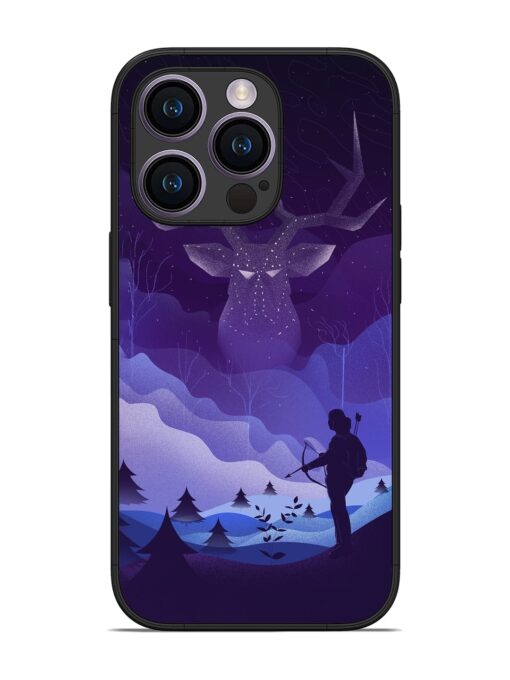 Deer Forest River Glossy Metal Phone Cover for Apple Iphone 14 Pro Zapvi